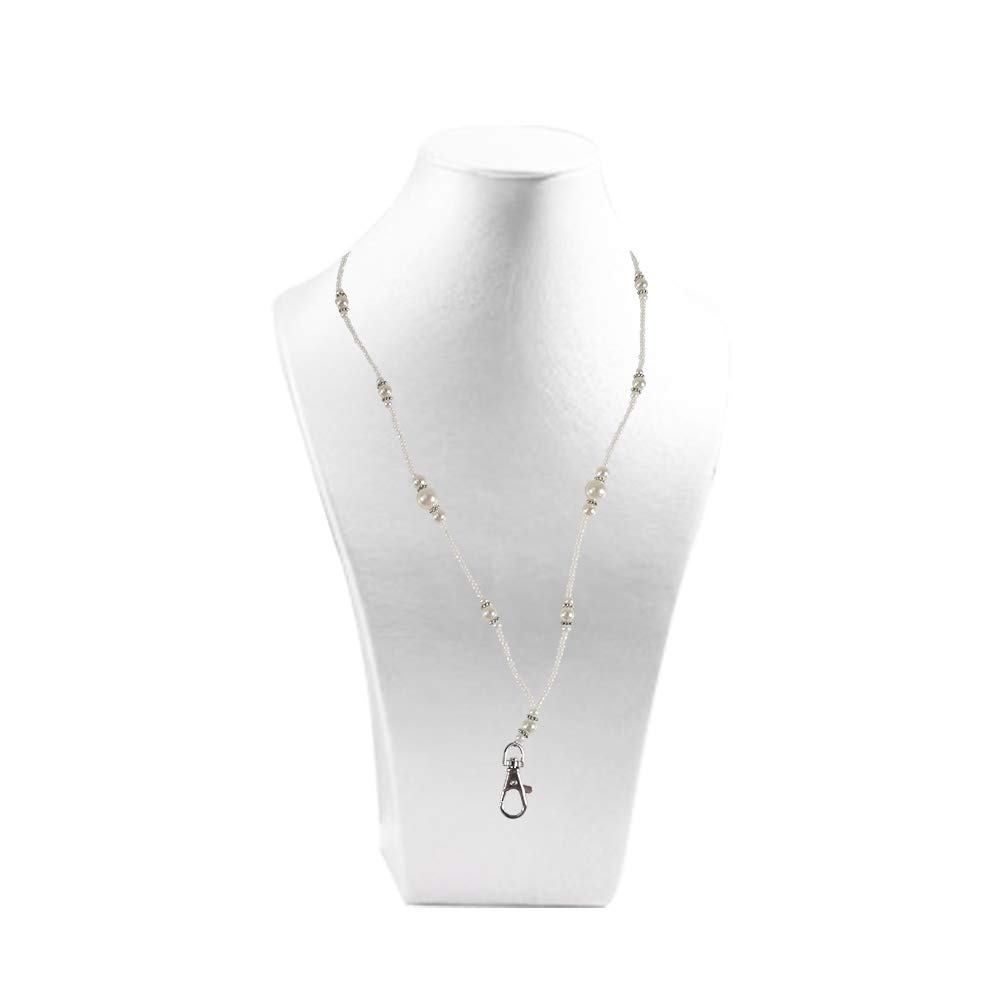Pearl Beaded Keychain Lanyard for Keys, Phone & ID Badge - Stylish & Practical Accessory