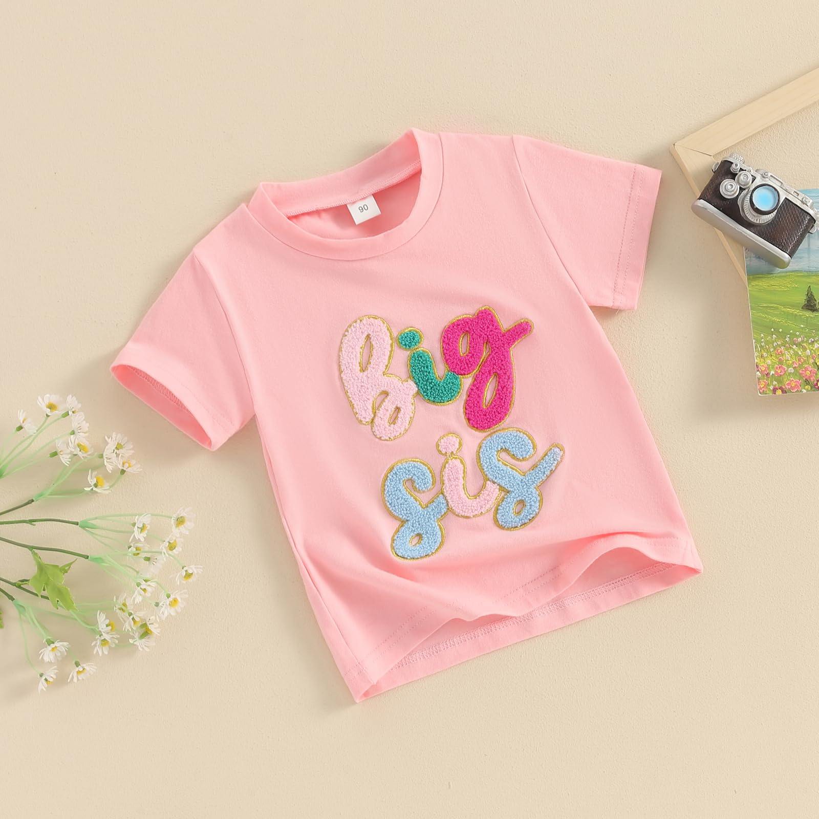 TwoPumpkin Baby Girl Matching Outfits - Bubble Romper & Big Sister Shirt for Newborn Toddler - Family Photo & Special Occasions