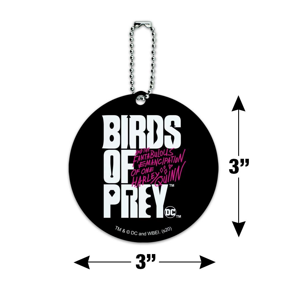 Birds of Prey Movie Logo Round Luggage ID Tag - Durable Suitcase & Carry-On Baggage Identifier - Perfect for Travel, Business Trips & Vacation Identification