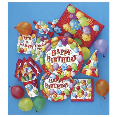 **Colorful Birthday Party Balloons & Plates Set - 8 Pack for Festive Celebrations, Baby Showers, and Special Events**