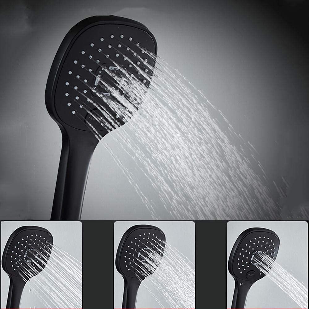Black Thermostatic Shower Mixer Set with LED Screen Display & 10X30 cm Rain Shower Head - Chrome Bathroom Shower System with Sprayer & Shelf - Perfect for Modern Home Spa Experience