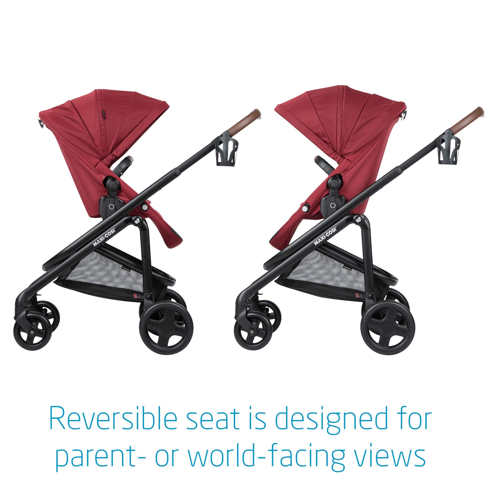 Maxi-Cosi Tayla Lightweight Modular Stroller - Reversible Seat (Parent or World Facing) in Essential Red | Compact Travel Stroller for Newborns & Toddlers | Perfect for City Walks, Shopping & Air Travel
