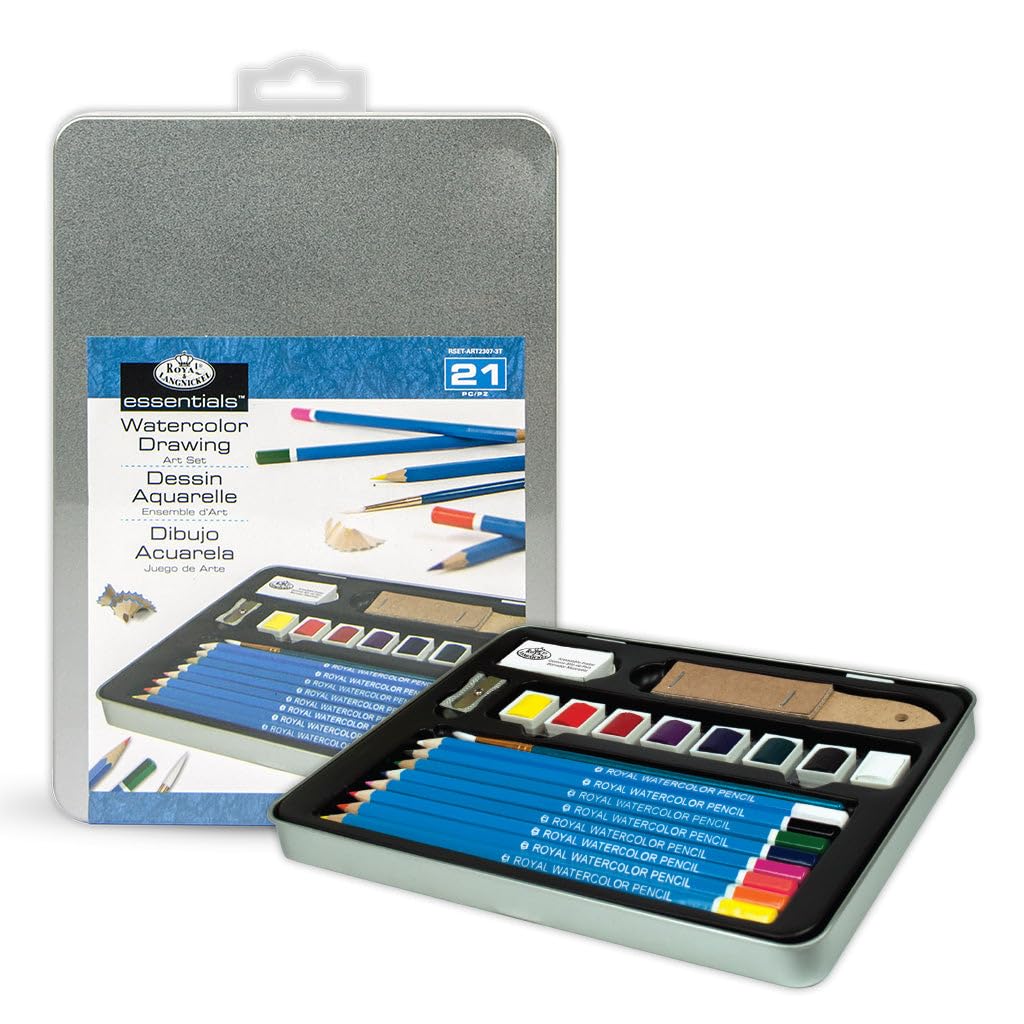Royal Langnickel Watercolor Pencils Set in Tin - for Artists & Sketching