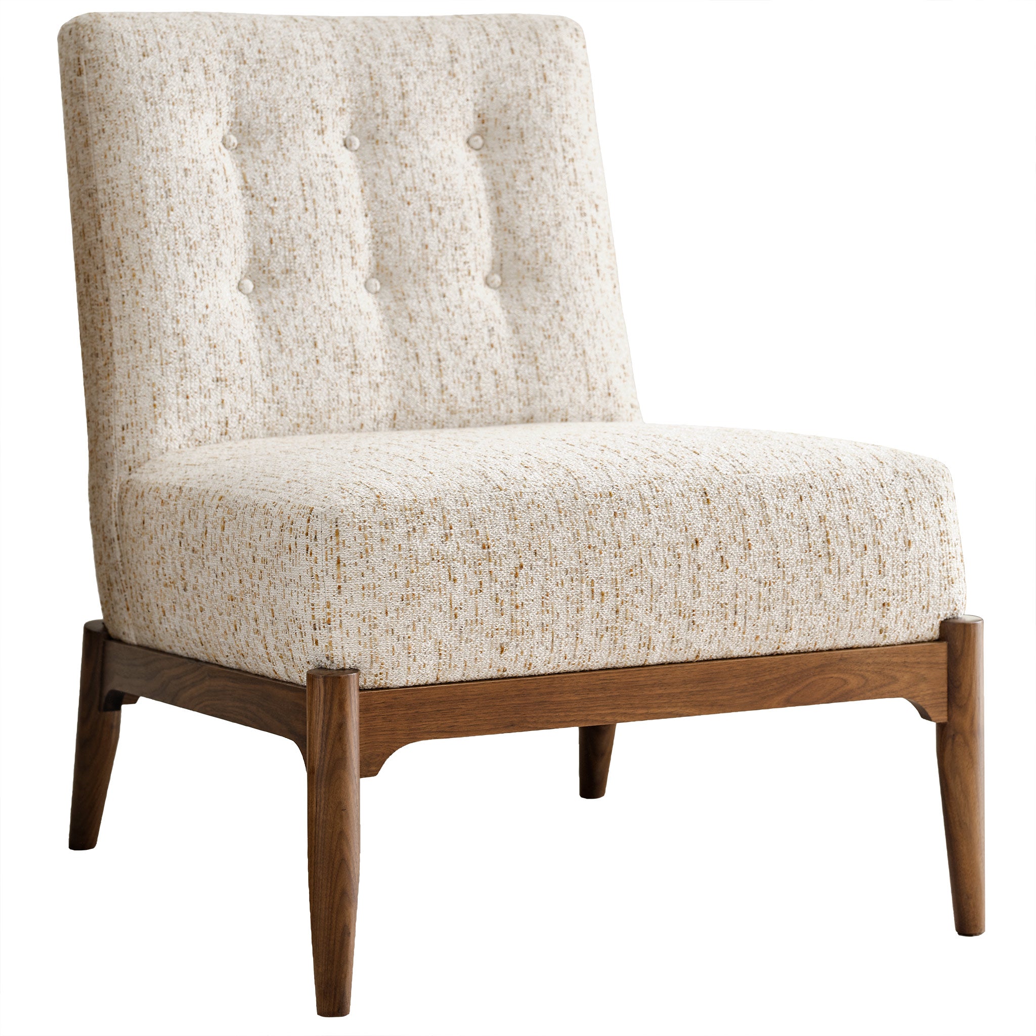 Walnut Grove Slipper Chair - Comfortable Upholstered Accent Chair for Living Room, Bedroom & Office - Perfect for Reading Nook, Lounge Area or Guest Seating
