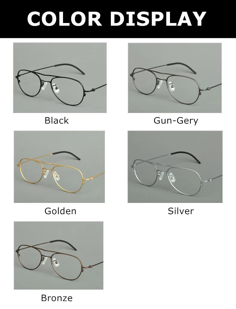 Aimee Unisex Full Rim Oval Double Bridge Titanium Eyeglasses Frame 14507 - Lightweight Durable Glasses for Men & Women - Perfect for Reading, Working & Daily Wear