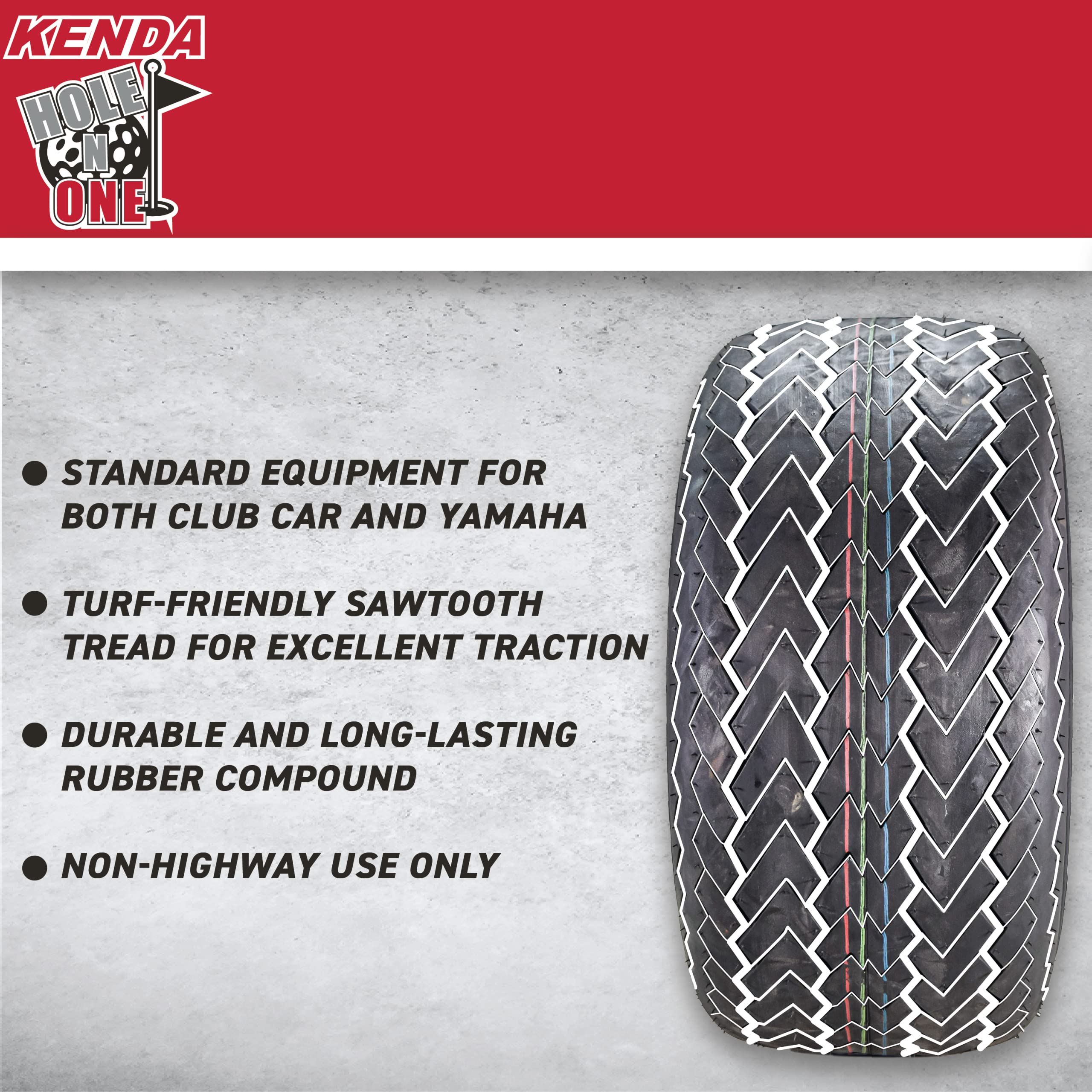 **Kenda Hole-N-1 18x8.5x8 Golf Cart Tires - 4 Pack with Free Keychain - Durable Replacement Tires for Smooth Rides on Golf Courses & Resorts**