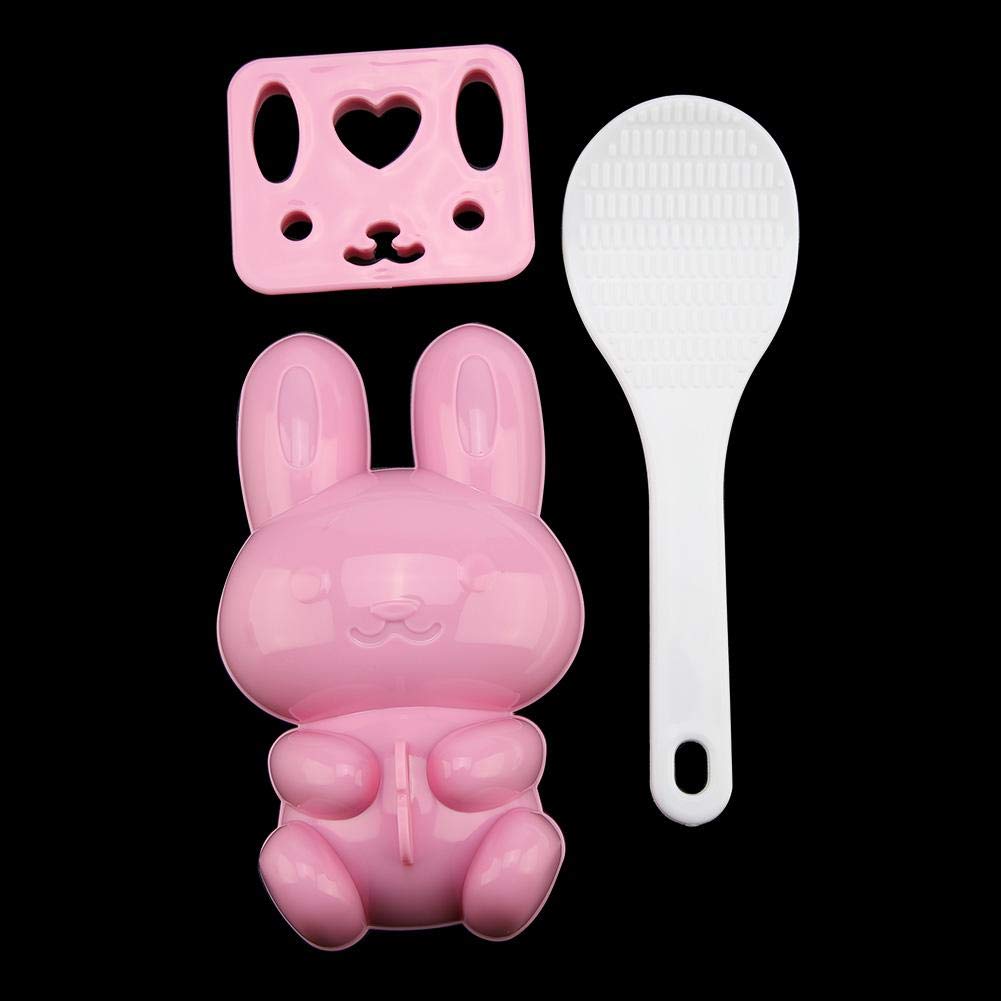 3pcs Food-Grade PP Cartoon Rabbit Sushi Rice Mold - DIY Onigiri Maker, Bento Decorating Tool for Kids & Adults - Perfect for Lunch Boxes, Party Snacks & Japanese Cuisine