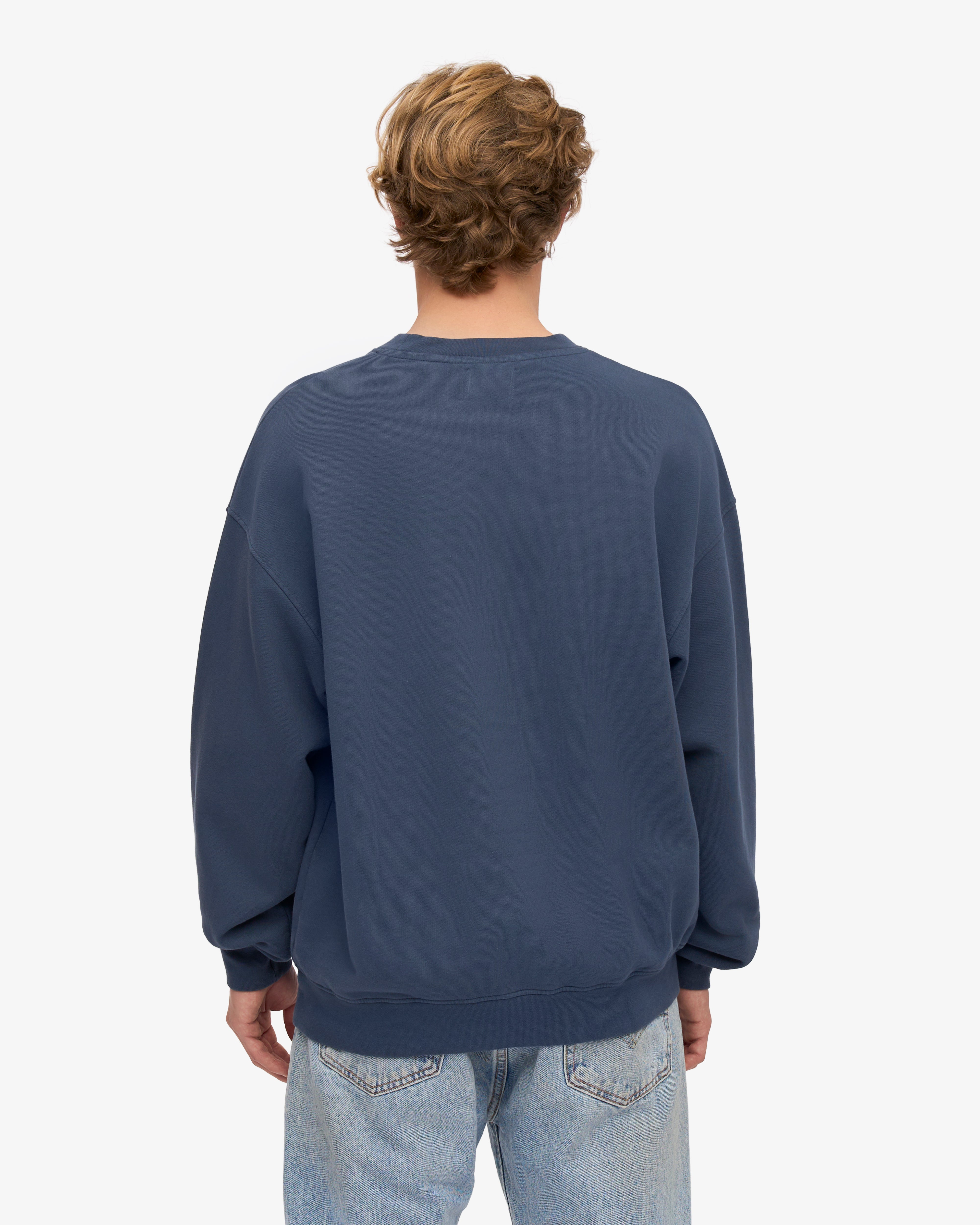 Organic Oversized Crewneck Sweatshirt for Women - Soft & Comfortable Petrol Blue Pullover - Perfect for Casual Wear, Lounge & Street Style