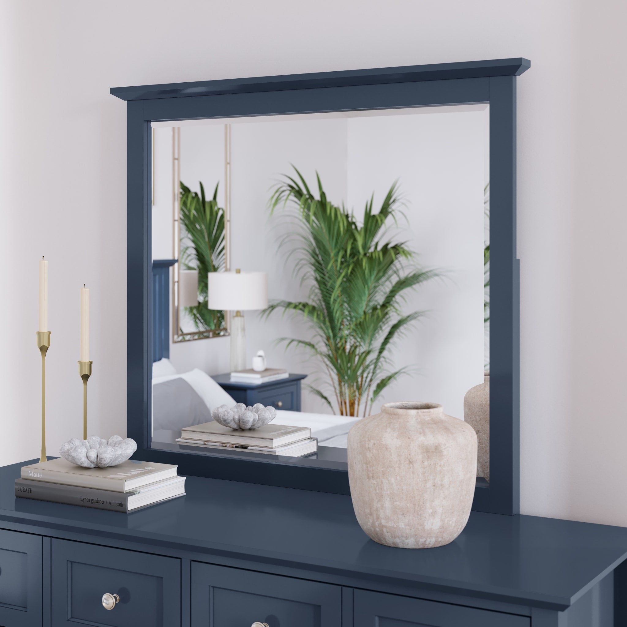 Grace Blueberry Wall Mirror or Dresser Mirror - Elegant Home Decor for Bedroom, Living Room & Entryway