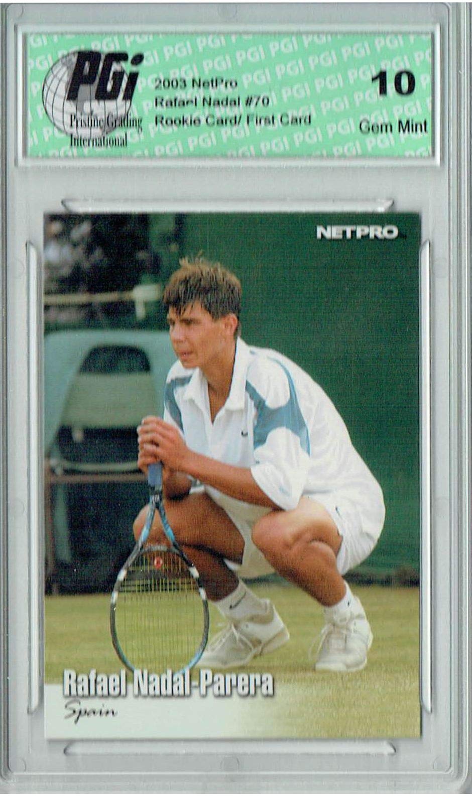 Rafael Nadal 2003 NetPro #70 First Rookie Card PGI 10 Graded - Rare Collectible Tennis Memorabilia for Sports Fans and Card Collectors - Perfect for Display, Investment, and Gifting