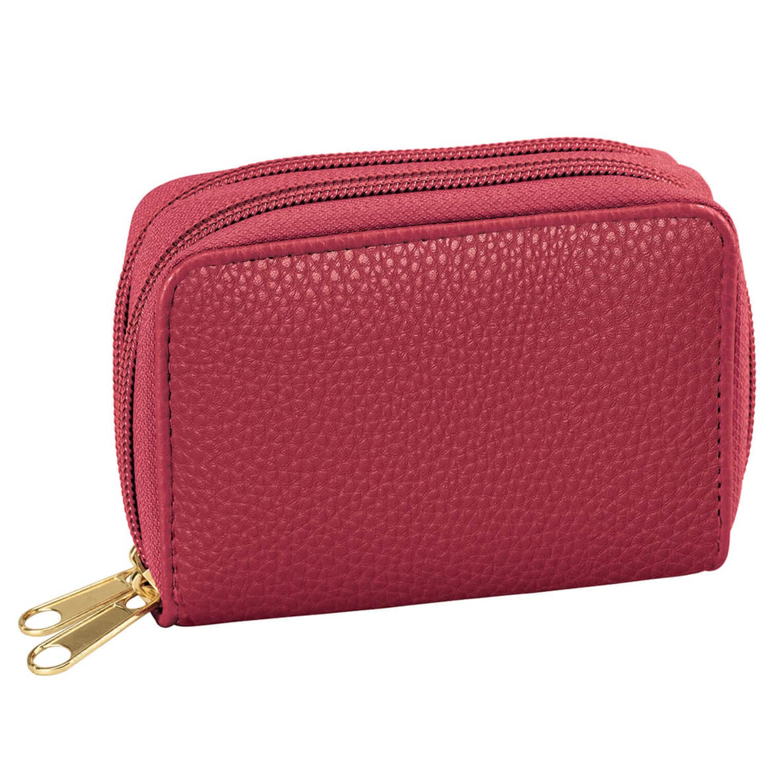 RFID Blocking Zip Around Wallet for Men & Women - Secure Travel & Everyday Use - Anti-Theft Credit Card Holder (Red)
