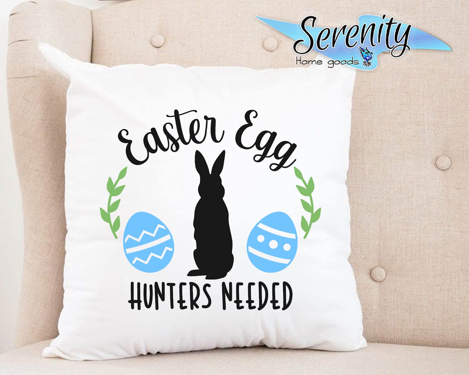 Easter Spring Throw Pillow Cover 16x16 Inches - Soft Decorative Cushion for Sofa, Couch, Bed & Home Decor - White Aesthetic Pillow Insert - Perfect for Living Room, Bedroom & Seasonal Decorations