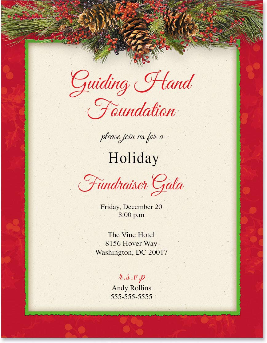 Premium Christmas Pine Bough Holiday Stationery Set - Elegant 8.5