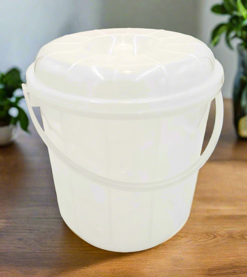 13x14 Inch Clear Plastic Storage Bin with Lid - Stackable Organizer for Home, Office, and Garage Organization