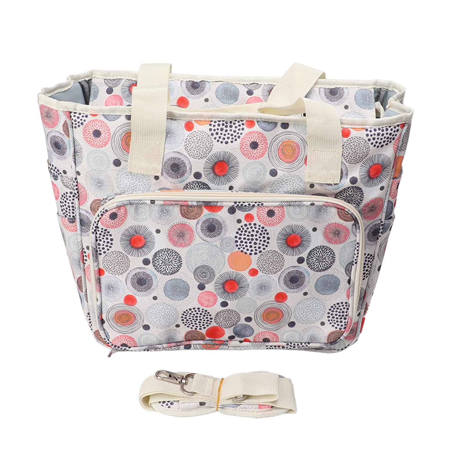 Polka Dot Oxford Woven Storage Bag with Removable Adjustable Shoulder Strap - Waterproof Organizer for Travel, Home & Office Use