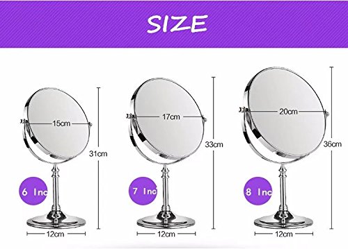 360° Rotating Two-Sided Magnifying Cosmetic Mirror - 3X Magnification, Folding Portable Makeup Mirror for Dressing Table, Vanity & Travel | Perfect for Home, Salon & On-the-Go Makeup Application