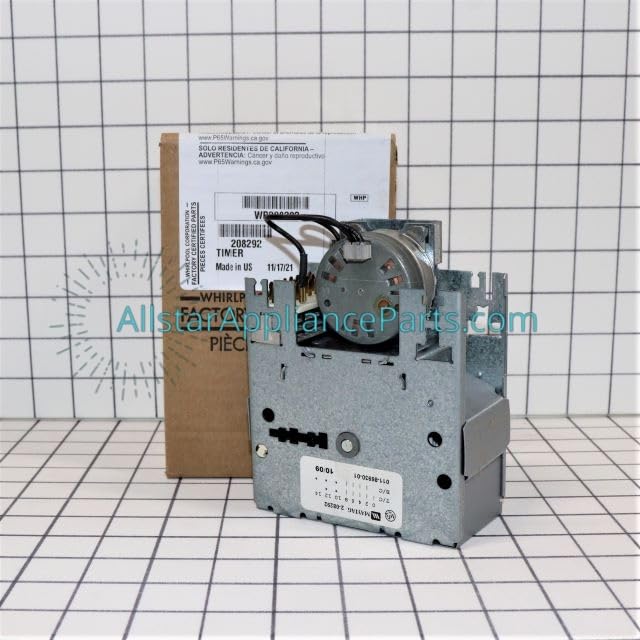 WP208292 Washing Machine Timer Replacement Part - Compatible with Major Brands - Perfect for DIY Repairs & Home Appliance Maintenance