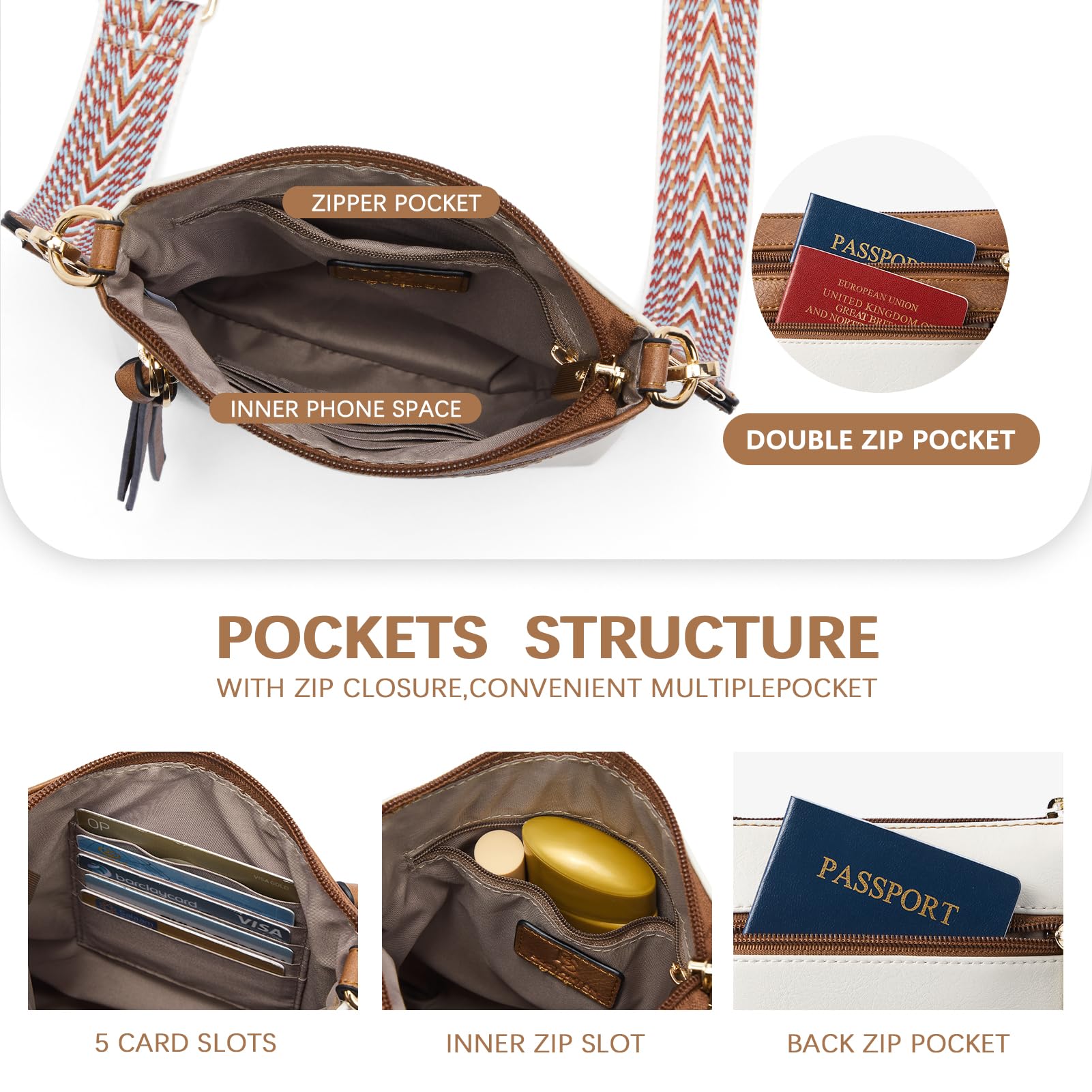 BOSTANTEN Women's Crossbody Bag - Trendy Vegan Leather Shoulder Purse with Adjustable Strap & Zipper Pocket | Perfect for Work, Travel & Everyday Use