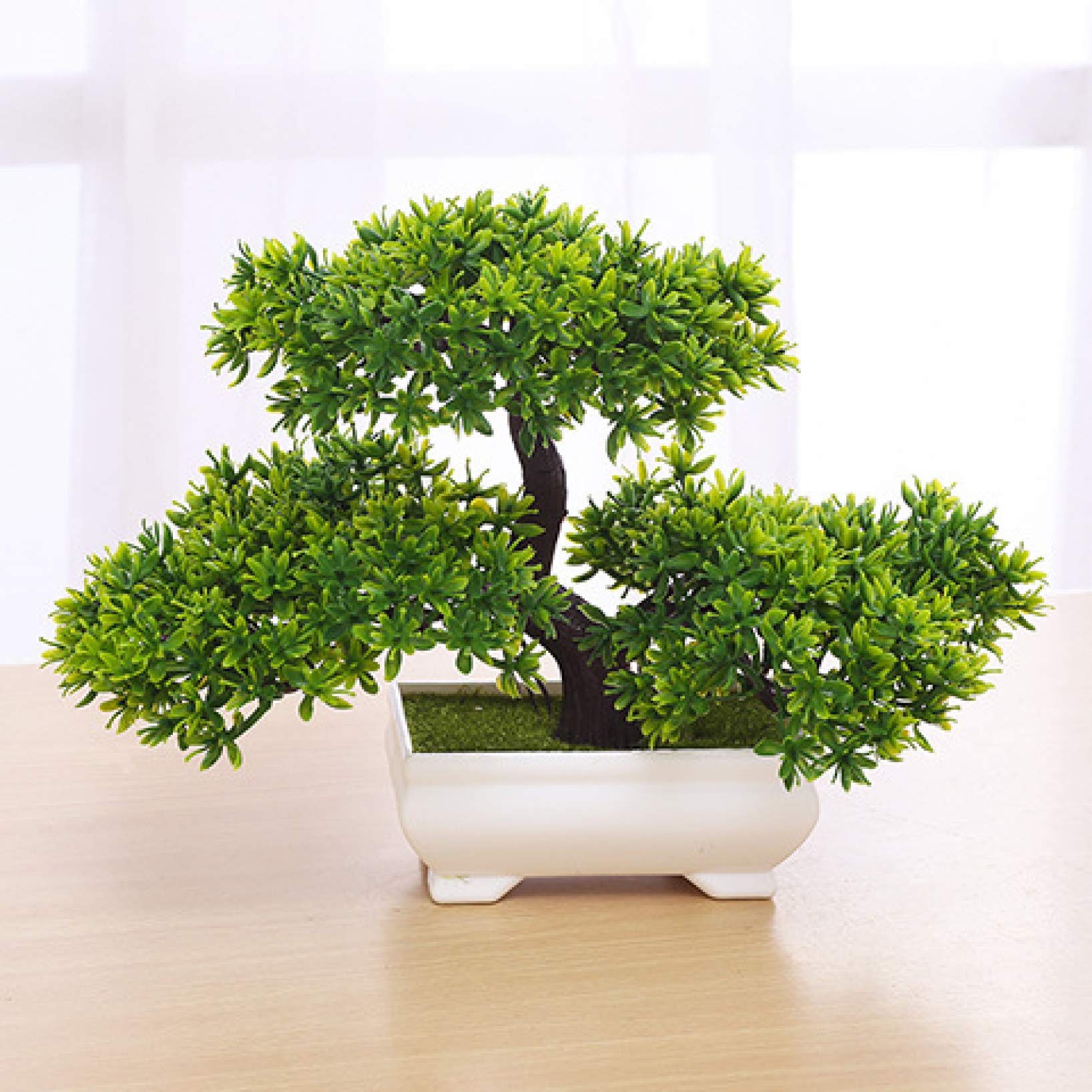 KKONION Artificial Bonsai Tree - Mini Pine Simulation Potted Plant for Home & Kitchen Decor | Perfect for Tabletop, Office Desk, and Living Room Decoration