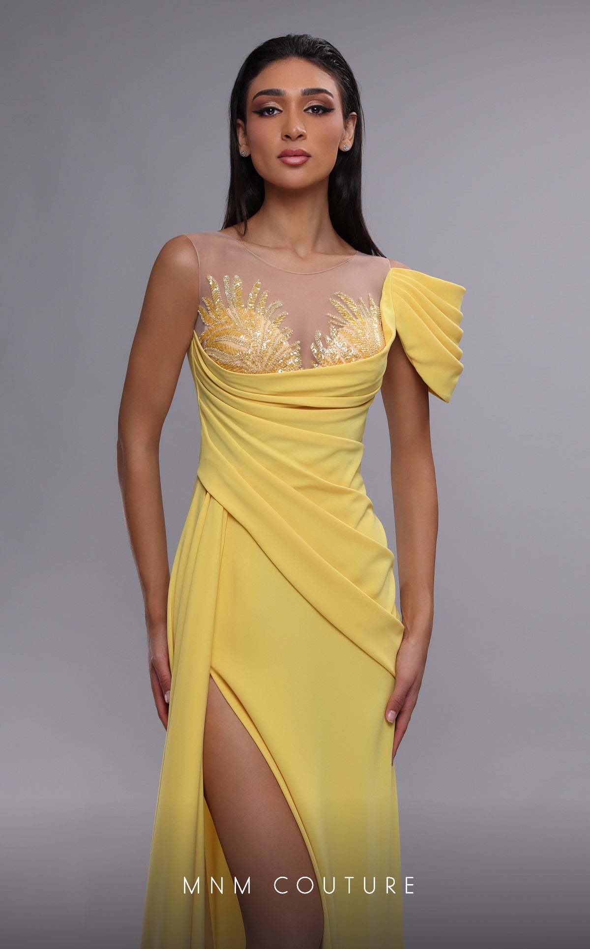 Angelis One Shoulder Draped Evening Gown - Elegant Formal Dress for Prom, Wedding & Gala Events | MNM Couture K4085