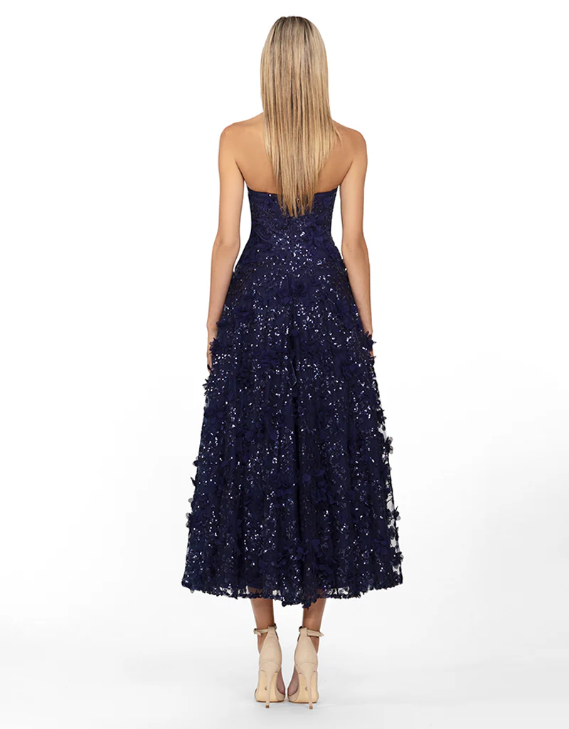 Adela Sweetheart Neckline Floral Midi Dress - Elegant Summer Wedding Guest Dress for Women, Perfect for Garden Parties & Date Nights