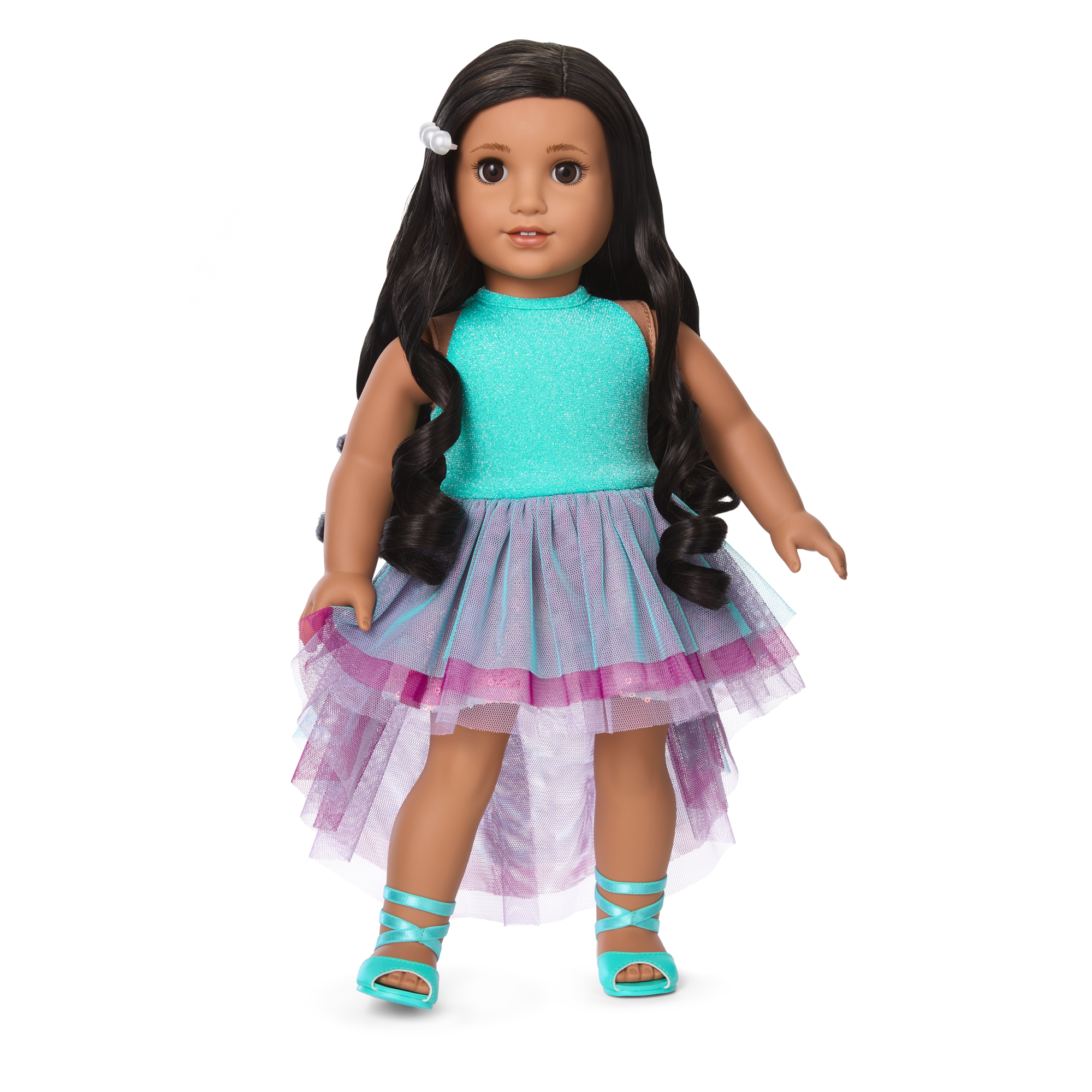 Sparkling Mermaid Outfit for 18 Inch Dolls - Glamorous Sequin Dress with Ocean Theme for American Girl Dolls, Perfect for Birthday Parties & Dress-Up Play
