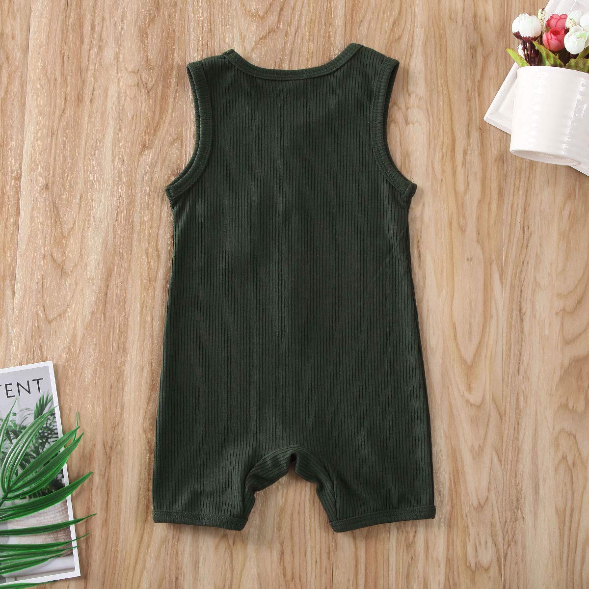 Kuriozud Newborn Baby Romper - Sleeveless Jumpsuit for Boys & Girls | Soft Cotton Infant Bodysuit for Summer, Playtime & Photo Shoots