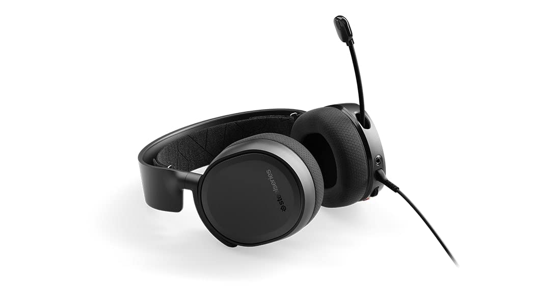 SteelSeries Arctis 3 Gaming Headset - Multi-Platform Compatible with PC, PS5, PS4, Xbox One, Nintendo Switch, VR, Android & iOS - Noise Cancelling Over-Ear Headphones for Immersive Gaming, Streaming & Music (Black) - Perfect for Esports, Home Entertainment & Mobile Gaming