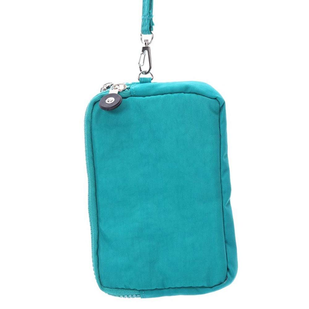 Sky Blue Wristlet Coin Purse with Phone Holder & Card Pocket - Compact Wrist Clutch Handbag for iPhone 16/15/14/13/12/11/XR, Samsung Galaxy S25+/S24/S23 FE/S20 FE, Motorola Edge - Perfect for Travel, Shopping & Everyday Essentials
