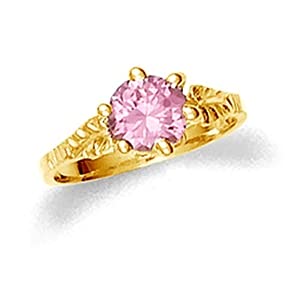 Baby Girls Pink Cubic Zirconia Ring - Size 5.50 - Elegant Jewelry Gift for Birthdays, Parties & Special Occasions