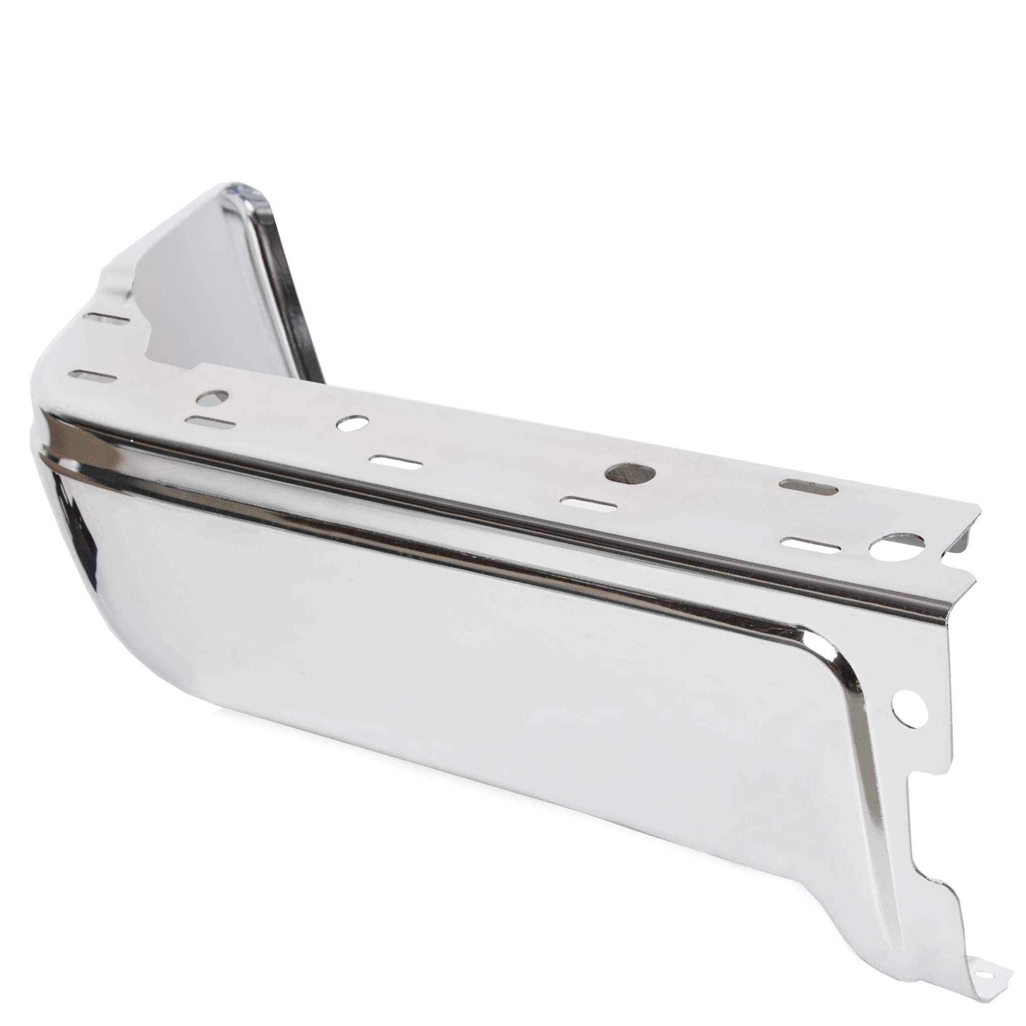 ECOTRIC Rear Step Bumper End Cap Cover for 2009-2014 Ford F150 Styleside (Driver Side, No Sensor Hole, Chrome) - Durable Protection & Enhanced Style for Truck Accessories
