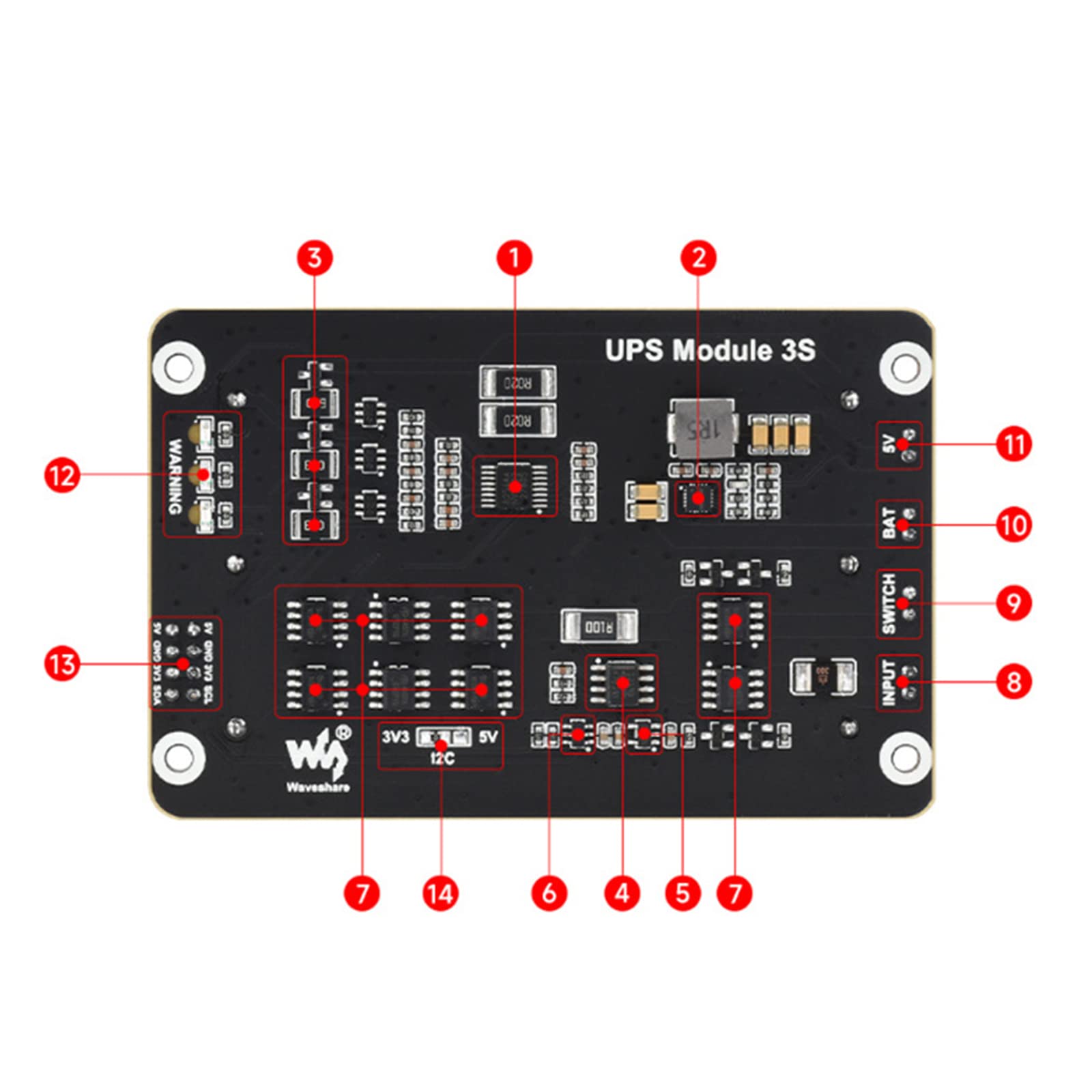 Glanhbnol Uninterruptible Power Supply (UPS) Module - Stable 5V Output with Multi-Protection Circuits for Home/Office Electronics - Perfect for Routers, CCTV, IoT Devices & Emergency Backup Power