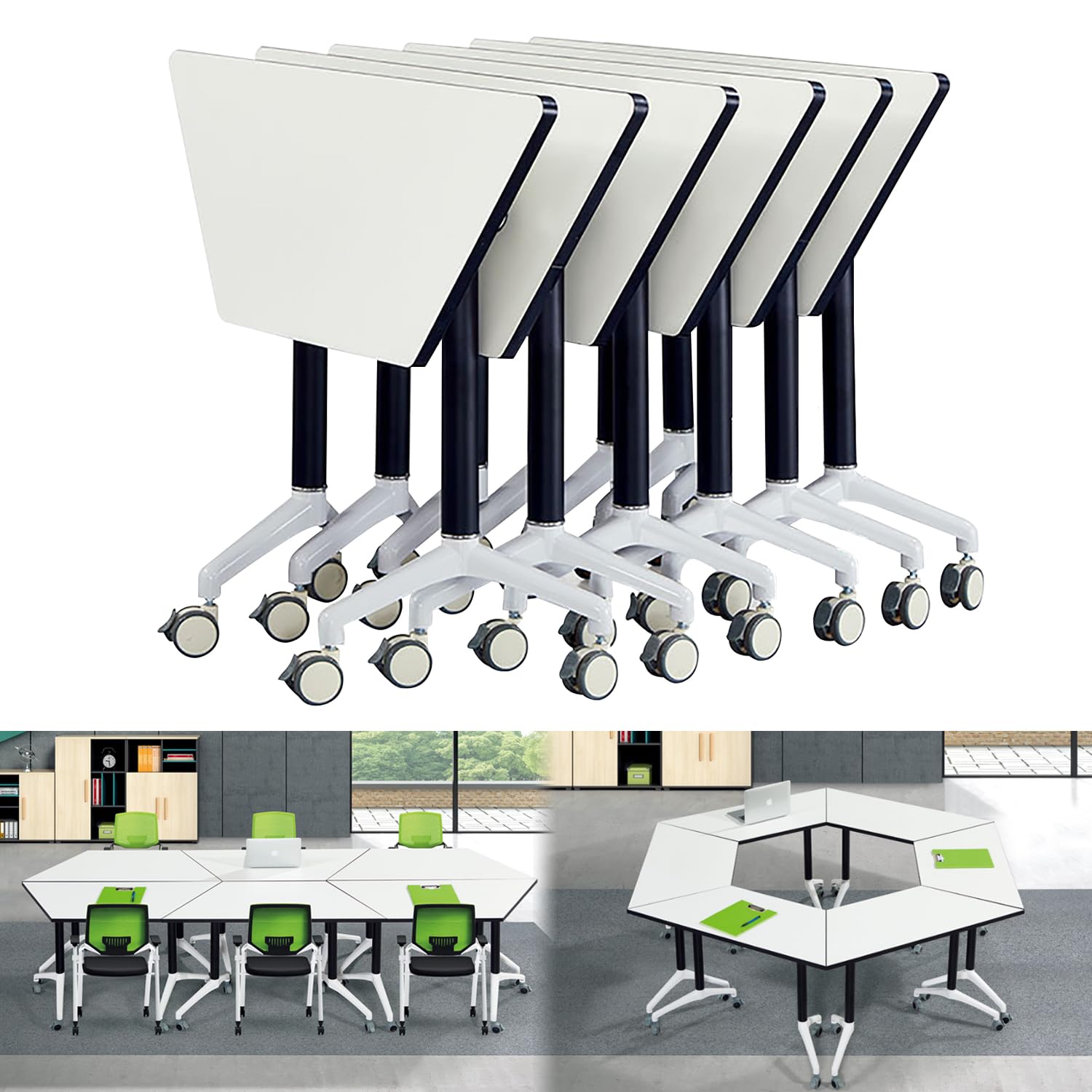 Foldable Conference Room Tables 6-Pack - 47.2