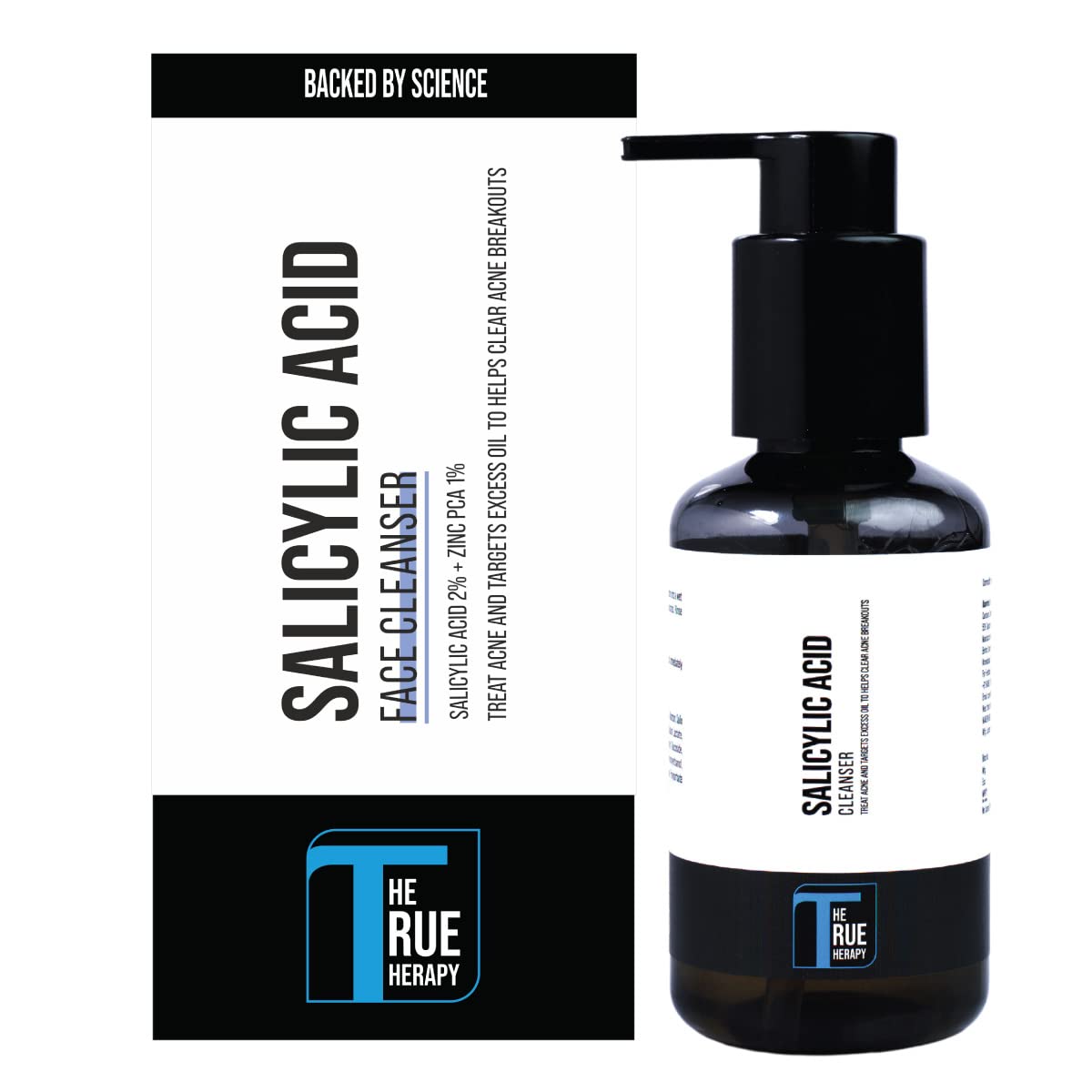 True Therapy 2% Salicylic Acid Acne Face Wash for Oily Skin - Reduces Pimples, Blackheads & Blemishes - Gentle Cleanser for Women & Men (100ml) - Perfect for Daily Skincare Routine & Acne-Prone Skin Treatment