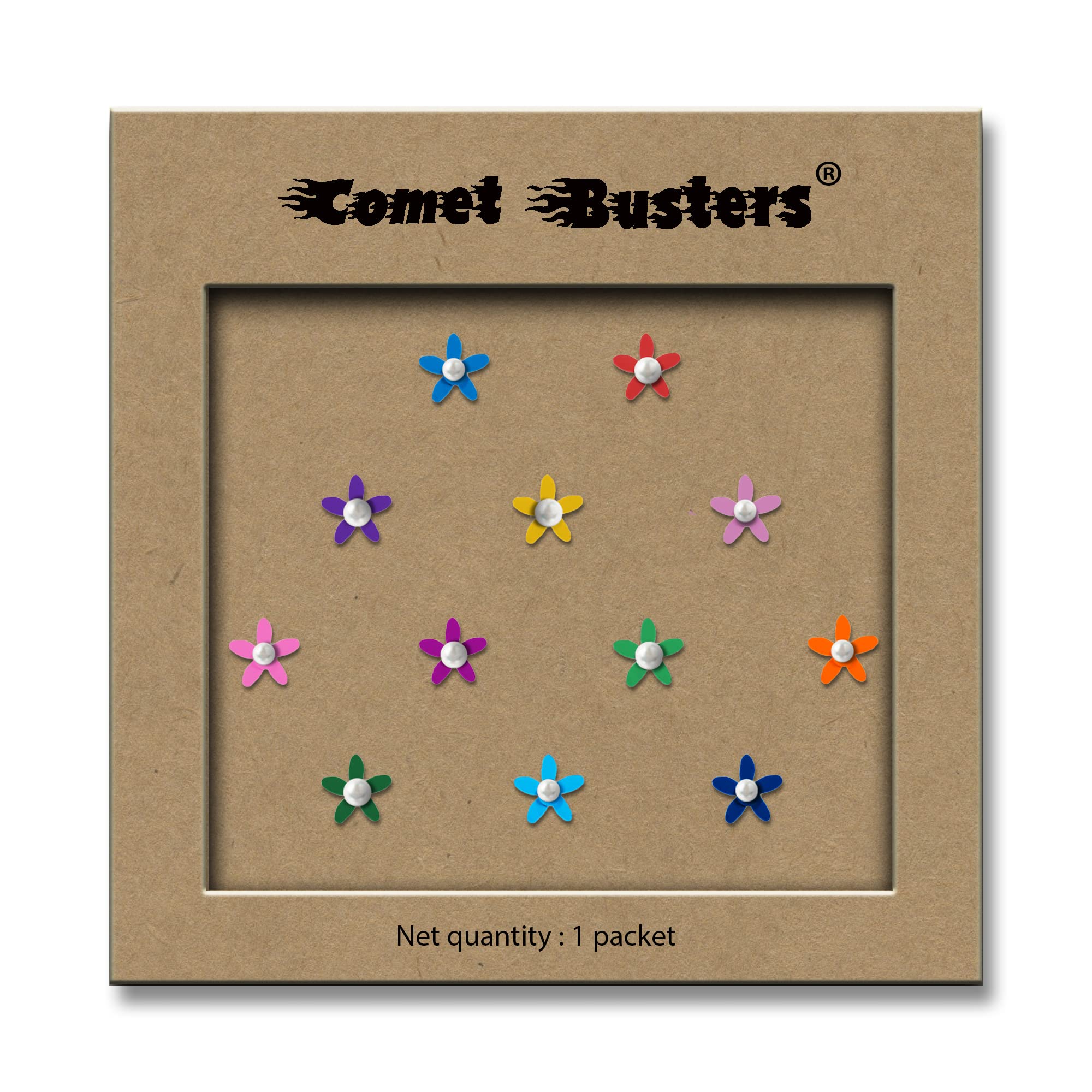 Comet Busters Cute Floral Baby Bindis for Girls - 6mm Kids Face Decoration Stickers (BB012) - Perfect for Birthday Parties, Festivals & Costume Events