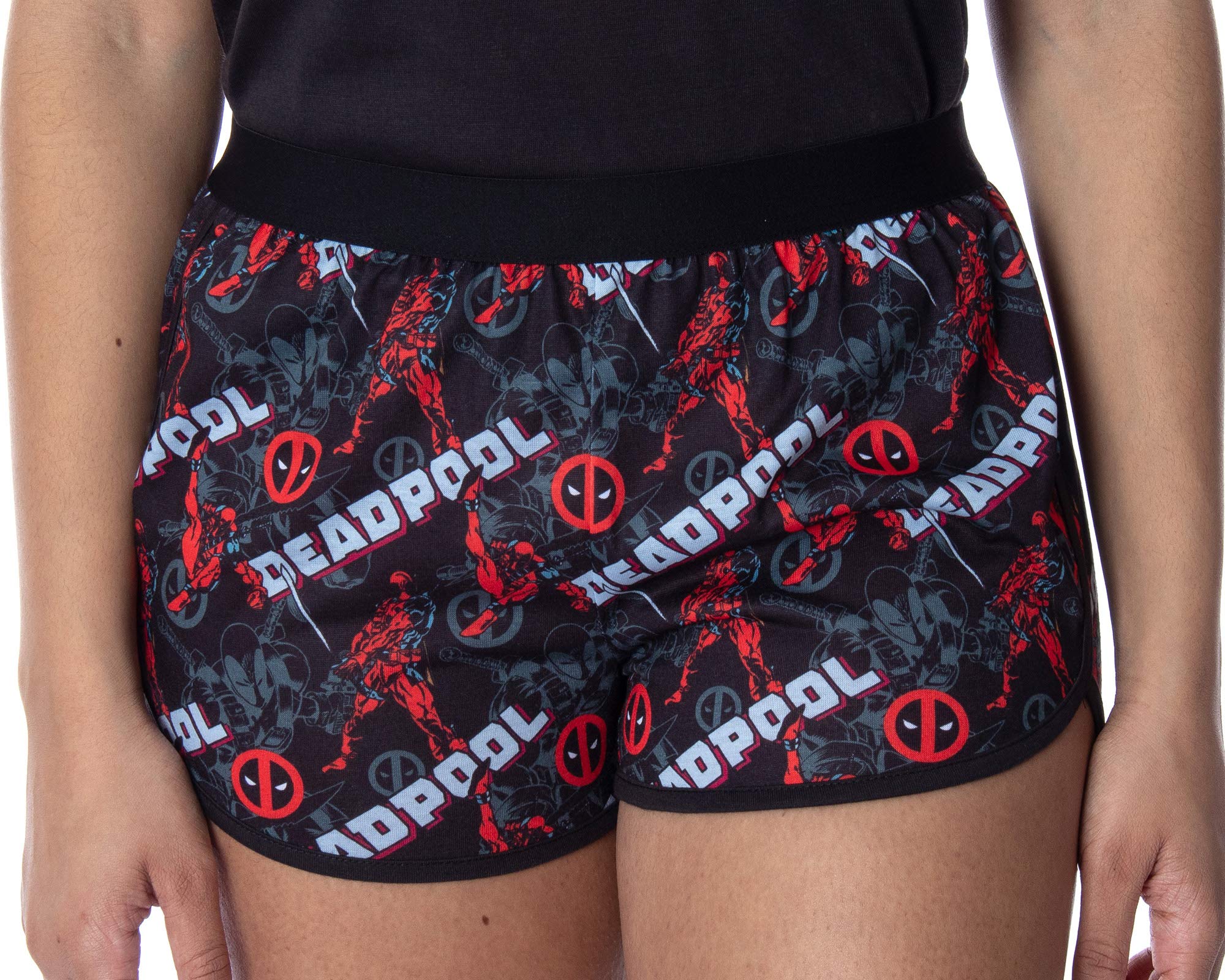 Marvel Women's Deadpool Racerback Tank & Shorts Lounge Set - Soft Pajamas for Sleep, Home Relaxation & Cosplay | Official Marvel Licensed Apparel