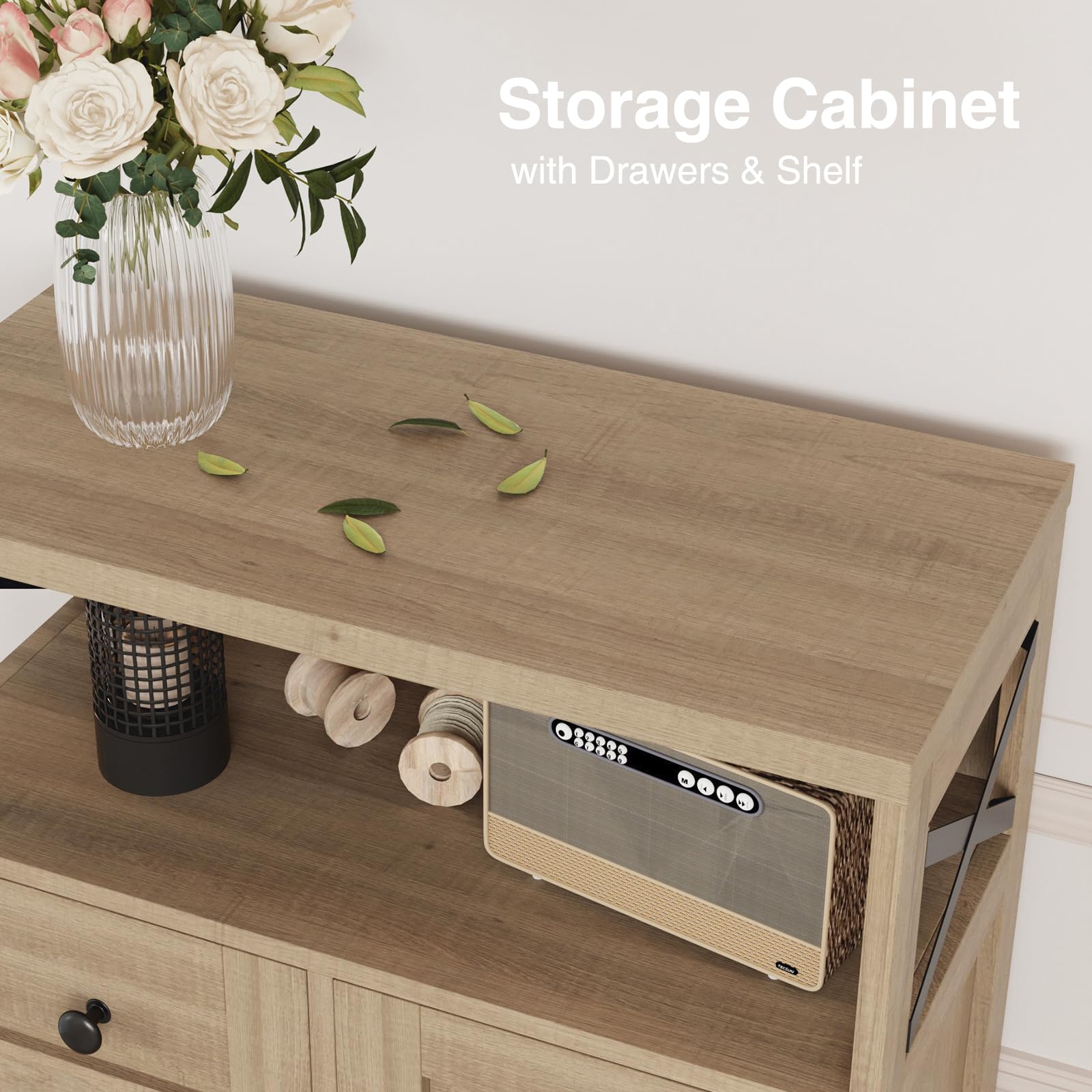 Rustic Farmhouse Storage Cabinet - 42.5