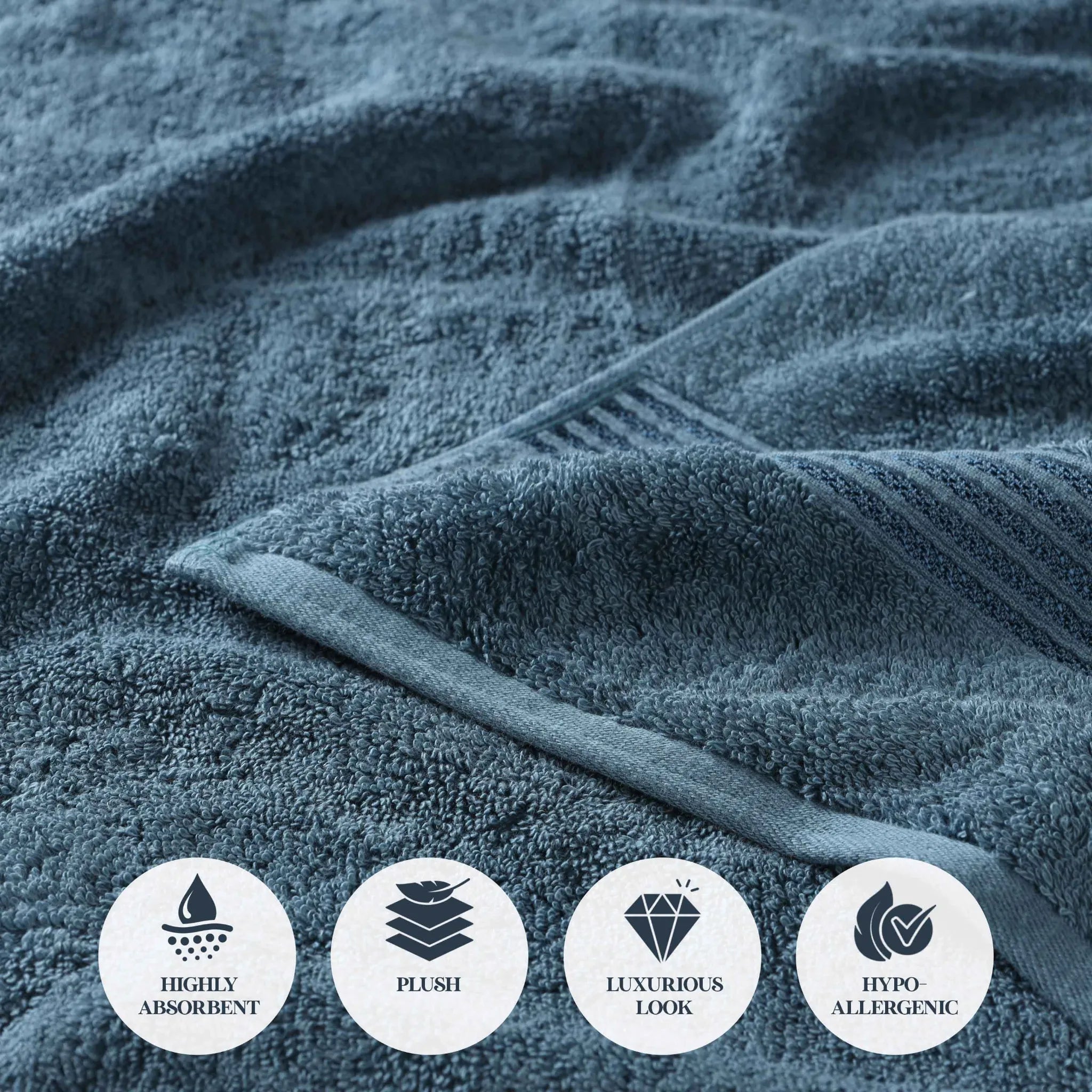 Premium Heritage Egyptian Cotton Bath Towel Set of 2 - Ultra Soft, Highly Absorbent & Quick Dry - Luxury Spa & Bathroom Essentials for Home & Hotel Use