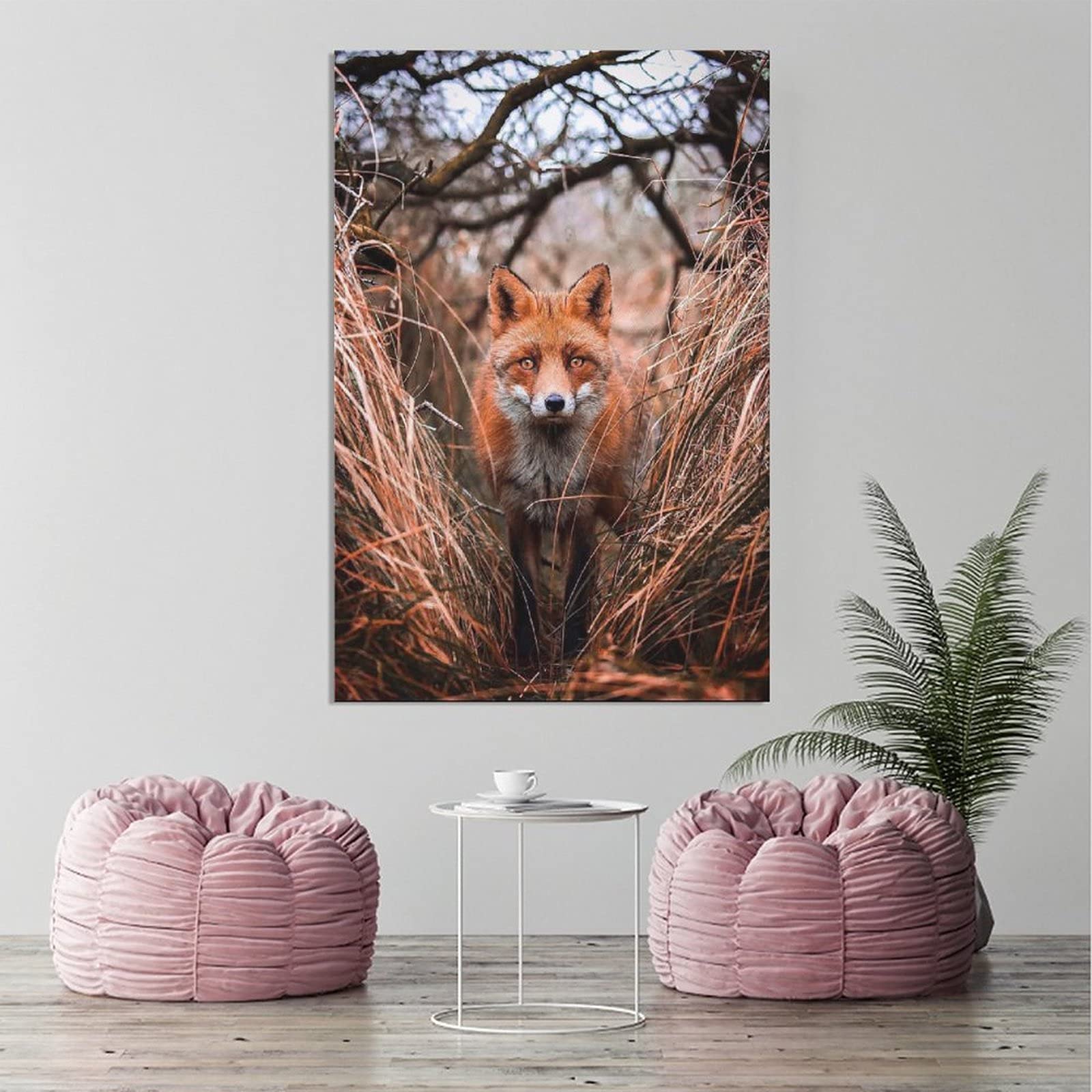 Red Fox Hunting Wildlife Canvas Poster - 8x12 Inches (20x30cm) - Bedroom, Office & Sports Room Decor - Perfect Gift for Nature Lovers | Ideal for Home, Office & Cabin Wall Art