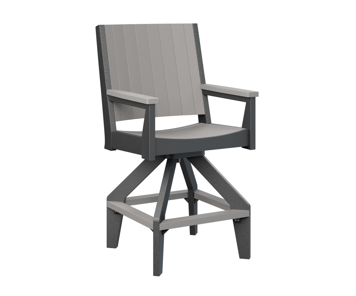 Berlin Gardens Mayhew Chat Swivel Bar Chair - Adjustable Height Counter Stool for Kitchen Island, Breakfast Nook & Home Bar - Comfortable Modern Swivel Seat with Back Support