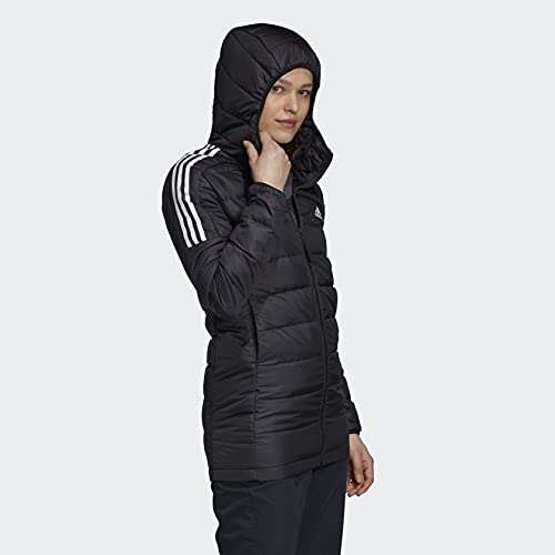 Adidas Women's Essentials Lightweight Down Hooded Winter Parka Jacket - Warm & Waterproof for Outdoor Activities, Hiking & Cold Weather