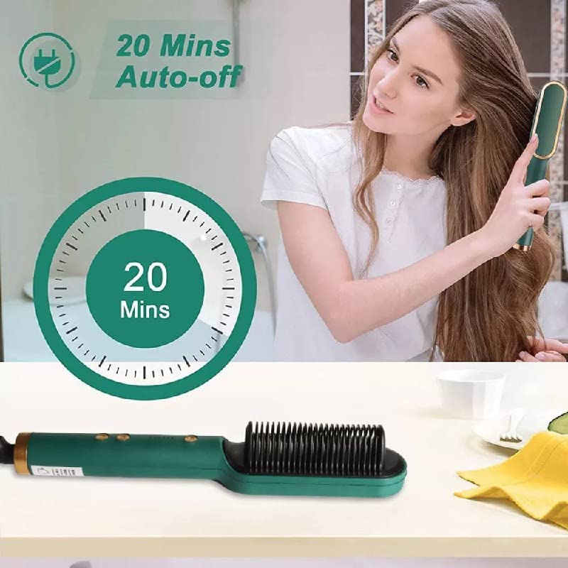 JGJ Professional Hair Straightening Brush for Women - 3-in-1 Styling Tool with Adjustable Temperature (Multiple Colors) | Perfect for Home Use, Travel & Salon-Quality Styling