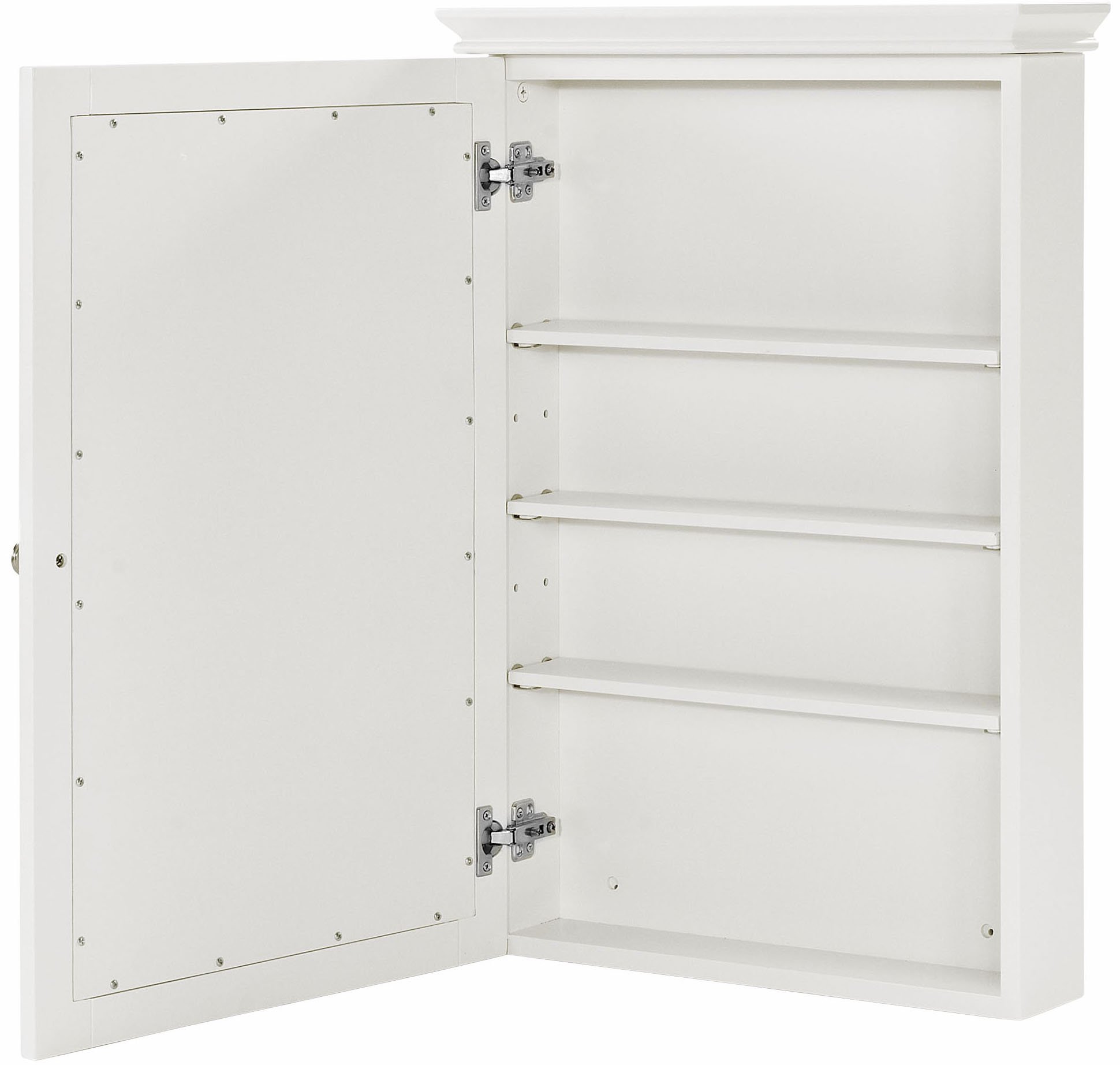 Crosley Lydia White Wall Mounted Bathroom Mirror with Medicine Cabinet - Perfect for Small Bathrooms, Vanities & Modern Home Decor