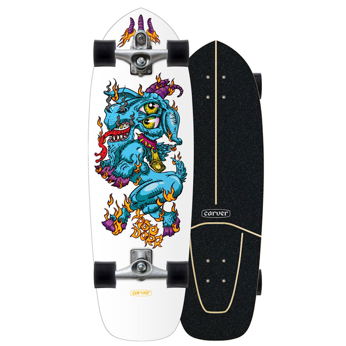 Carver Surfskate Complete Skateboard 30.75 Inch Yago Fire Goat - Perfect for Surf Training, Cruising & Carving on Streets