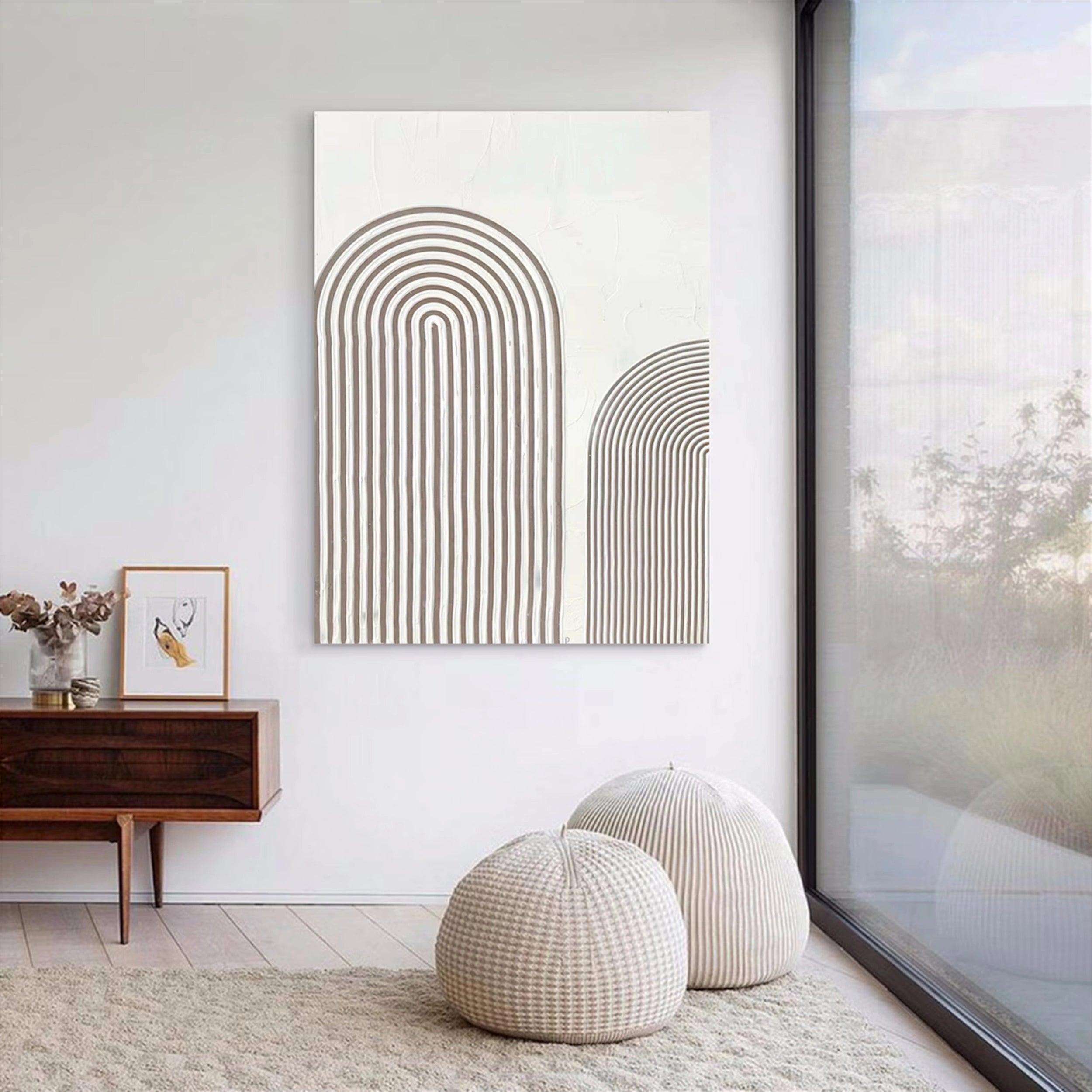 Beige & Brown Abstract Wall Art Print #BB078 - Modern Home Decor for Living Room, Bedroom & Office