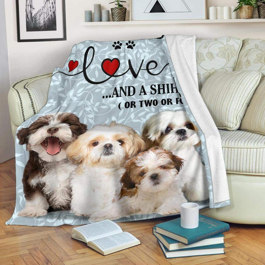 Shih Tzu Dog Blanket - Super Soft & Warm All-Season Throw for Sofa, Bed & Travel