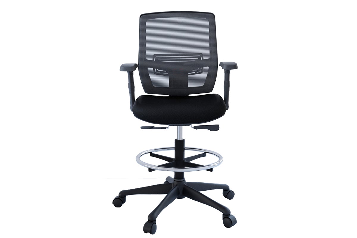 Ergonomic Shrike Sit Stand Mesh Drafting & Lab Chair - Adjustable Height Office Stool for Architects, Engineers & Students - Perfect for Home Office, Studio & Laboratory Work