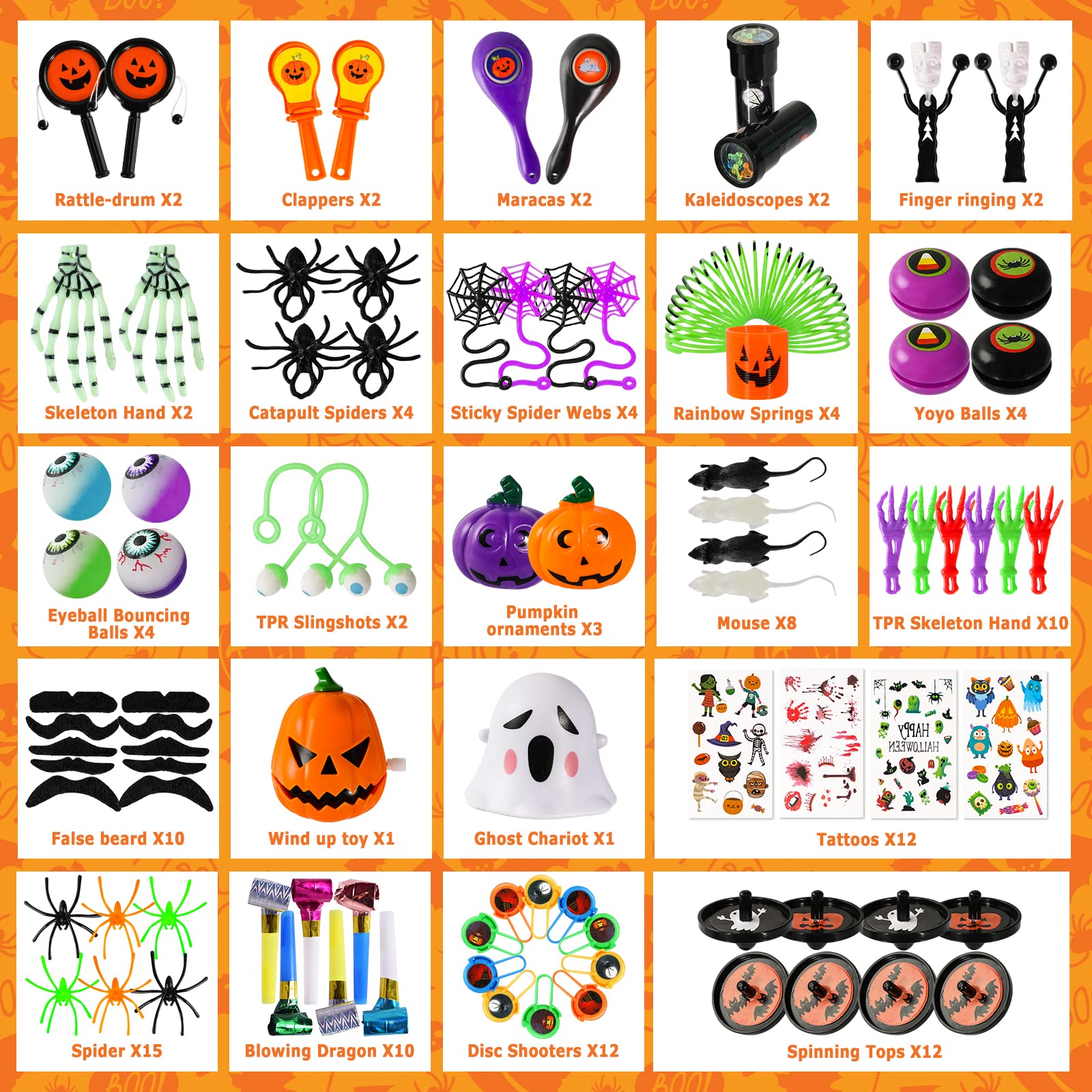 288 PCS Halloween Party Favors Bulk Assortment - Kids Trick-or-Treat Goodie Bags, Pinata Fillers, Classroom Prizes & School Rewards - Spooky Fun Toys for Halloween Parties & Events