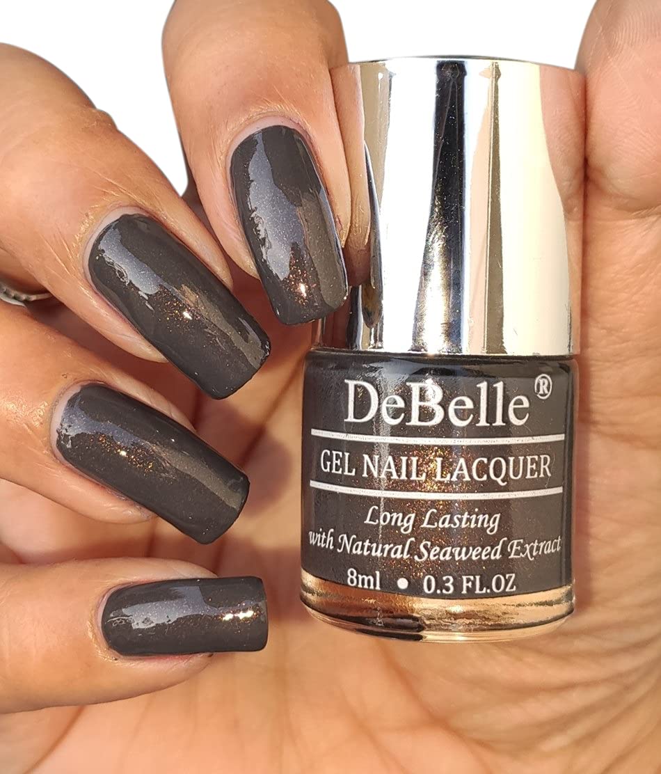 DeBelle 6-Piece Nail Polish Set - Dark Grey, Maroon, Pink & More | 48ml Total (8ml Each) | Long-Lasting Shimmer & Glossy Finish | Perfect for Parties, Weddings & Everyday Wear