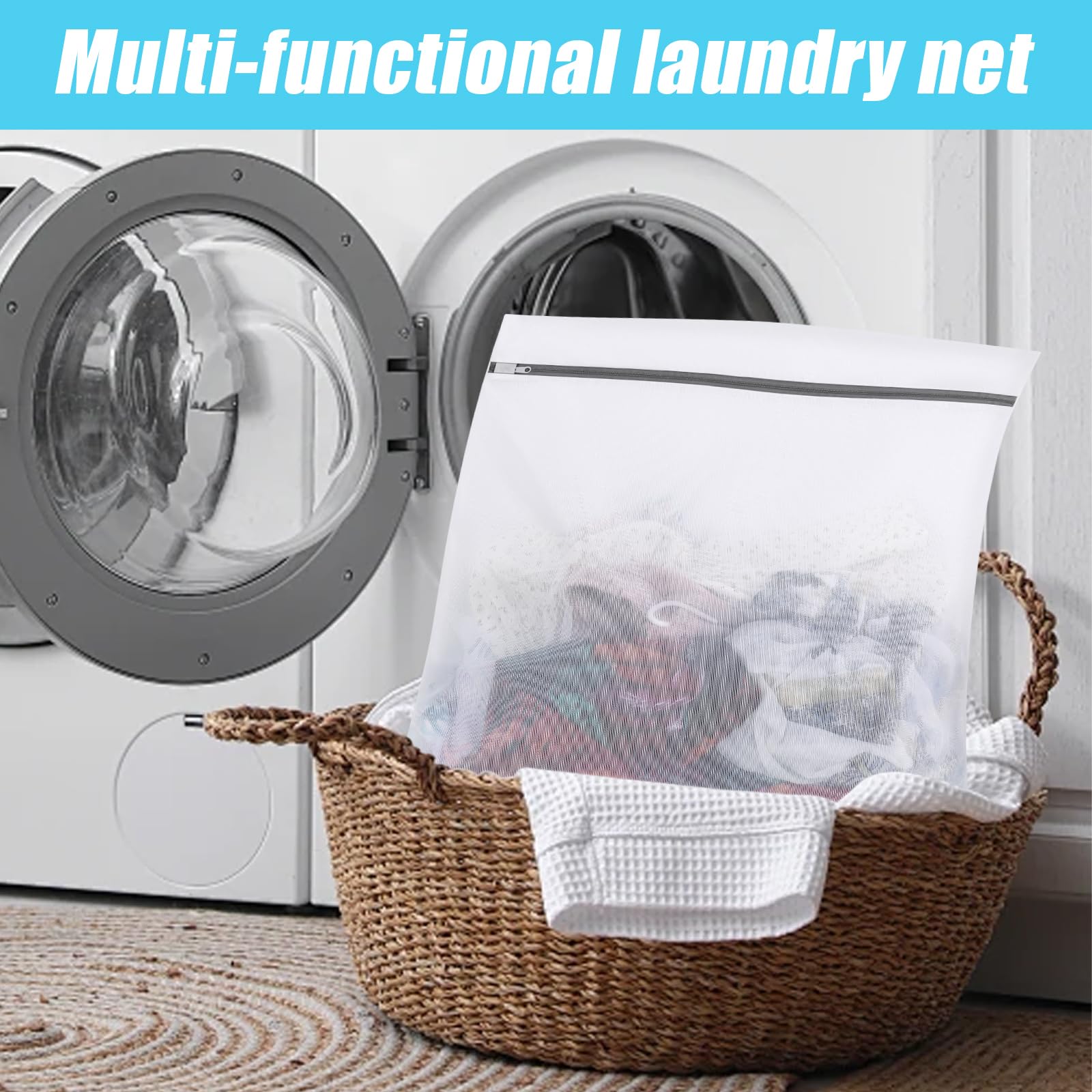 Delicates Laundry Bags - Fine Mesh Washing Bags for Bras, Lingerie, Socks & Small Clothing - Protective Garment Wash Bags for Machine & Hand Wash - Perfect for Travel, Gym & Everyday Laundry Care